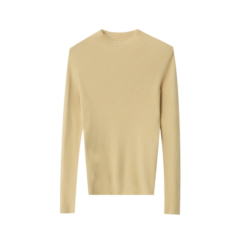 Damen Feinstrickpullover Hochkragen Elegante Passform