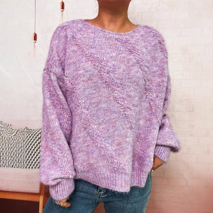 Damen Pullover Diagonales Strukturdesign Norvielle