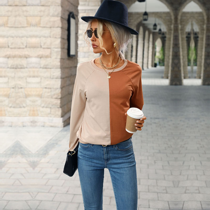 Damen Sweatpullover Farbblock-Design Norvielle