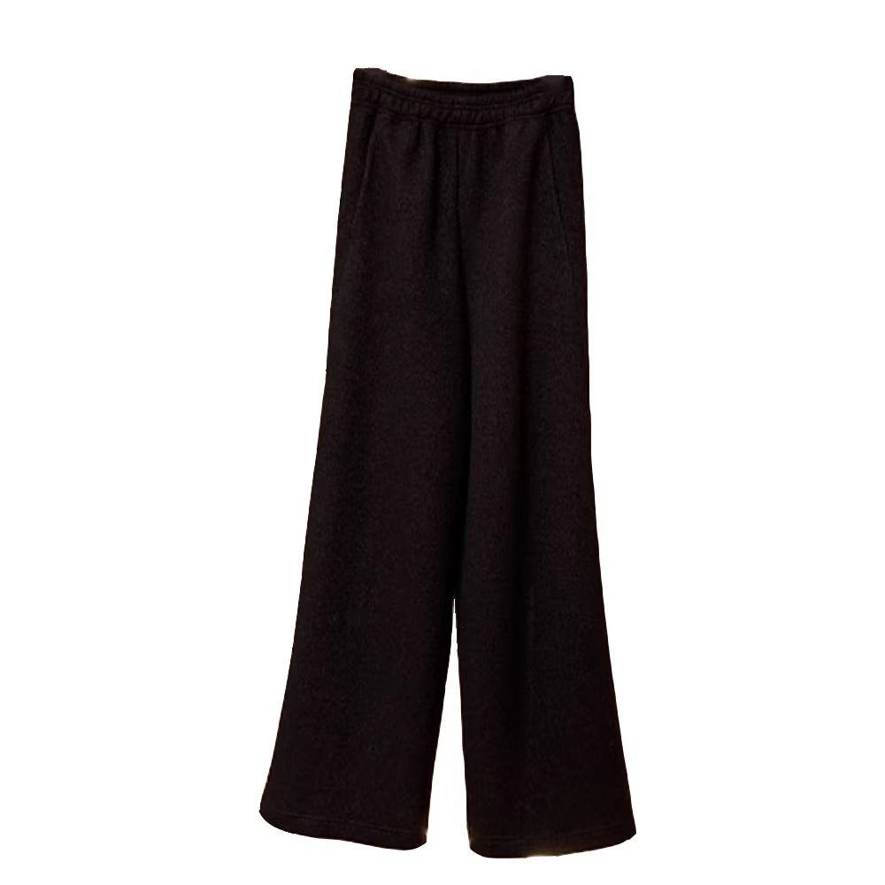 Damen Weite Stoffhose Elastischer Bund