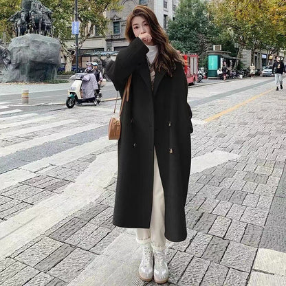 Damen Wollmantel Doppelt Geknöpft Elegantes Design Norvielle