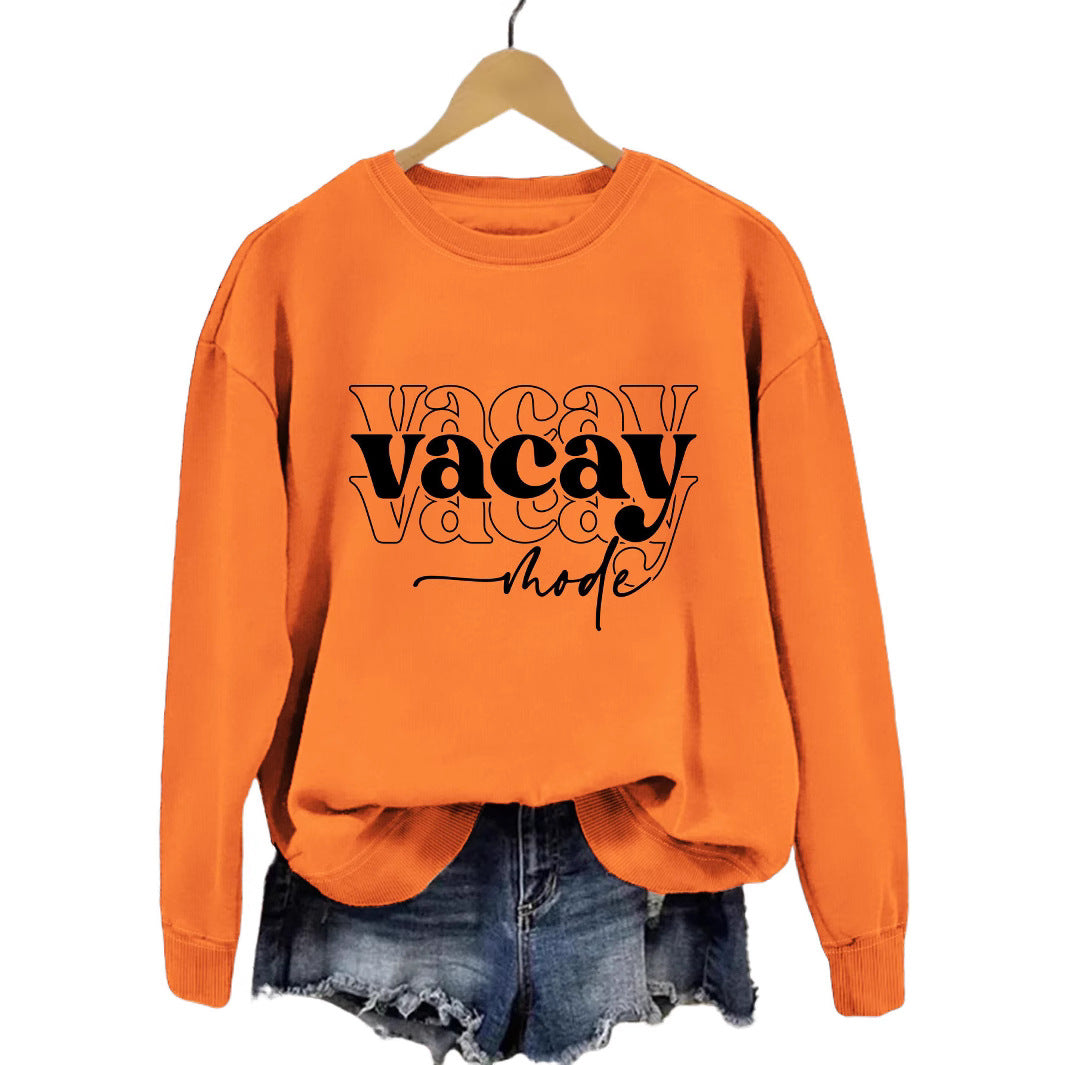 Damen Sweatshirt Lässiger Schriftzug Entspannte Passform Norvielle - Norvielle