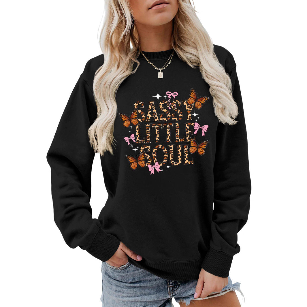 Damen Sweatshirt Schmetterlingsdesign Baumwolle Norvielle