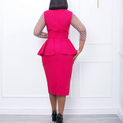 Damen Business-Kleid Puffärmel Norvielle Elegantes