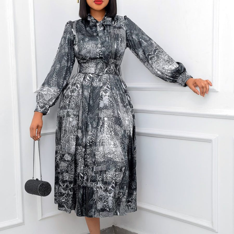 Damen Midi-Kleid mit Schleife und Gürtel Schwarz Norvielle - Norvielle