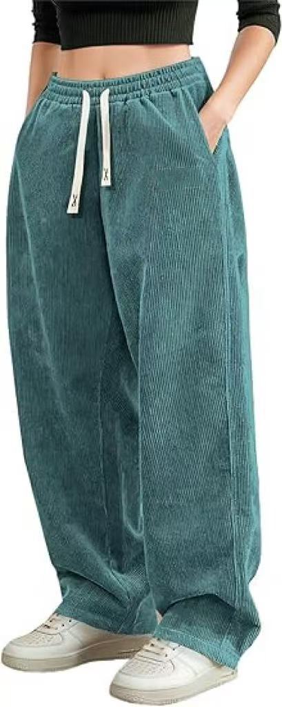 Damen Cordhose Weite Bein Elastischer Bund Norvielle