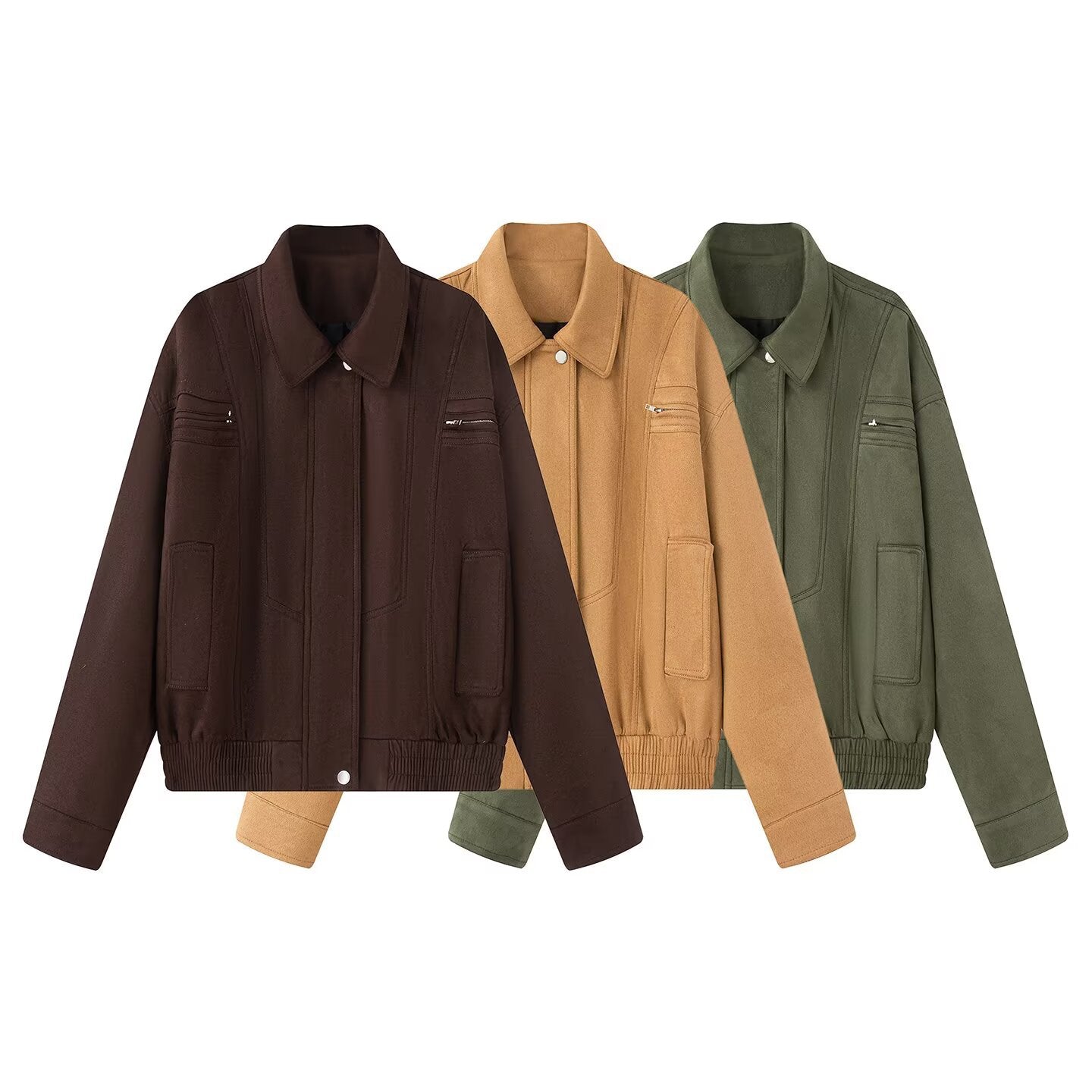Damen Übergangsjacke Norvielle Elegantes Design Praktische Taschen - Norvielle