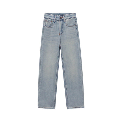 Damen High-Waist Jeans Weites Bein Klassisch Norvielle