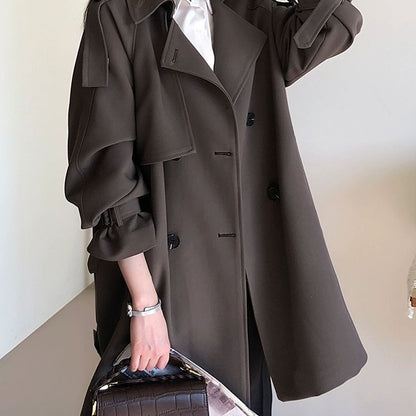 Damen Trenchcoat Strukturiert Anthrazit Norvielle