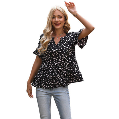 Damen Bluse Polka Dot Muster Rüschendetails Norvielle