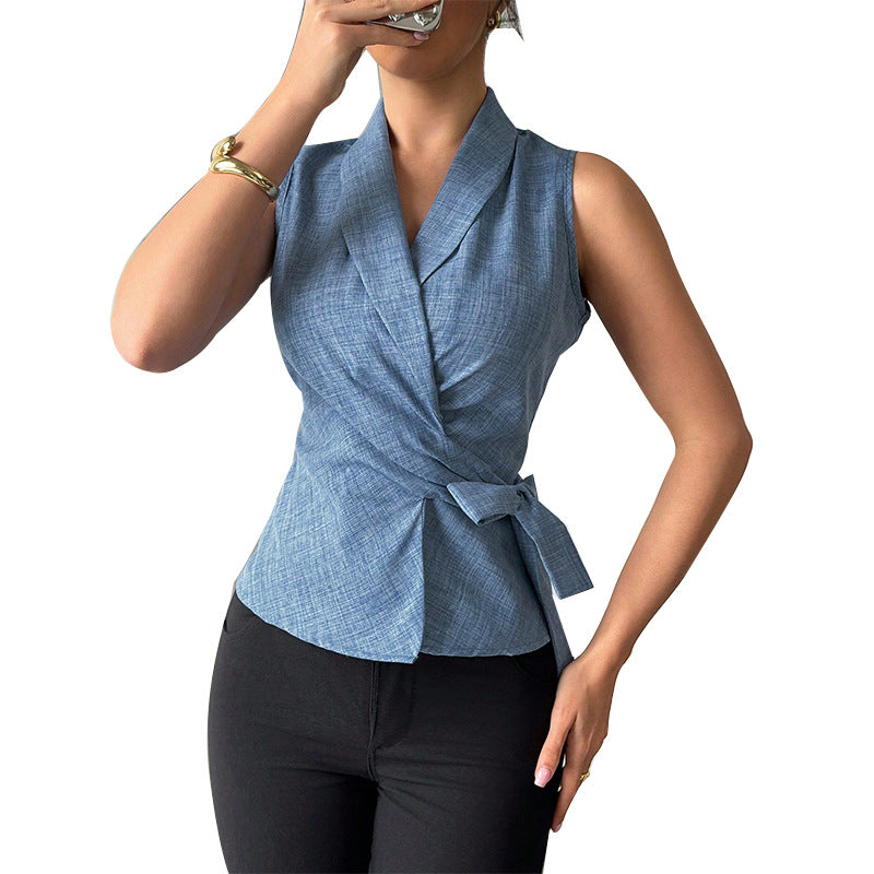 Damen Wickeloberteil Elegantes Design Taillierter Schnitt