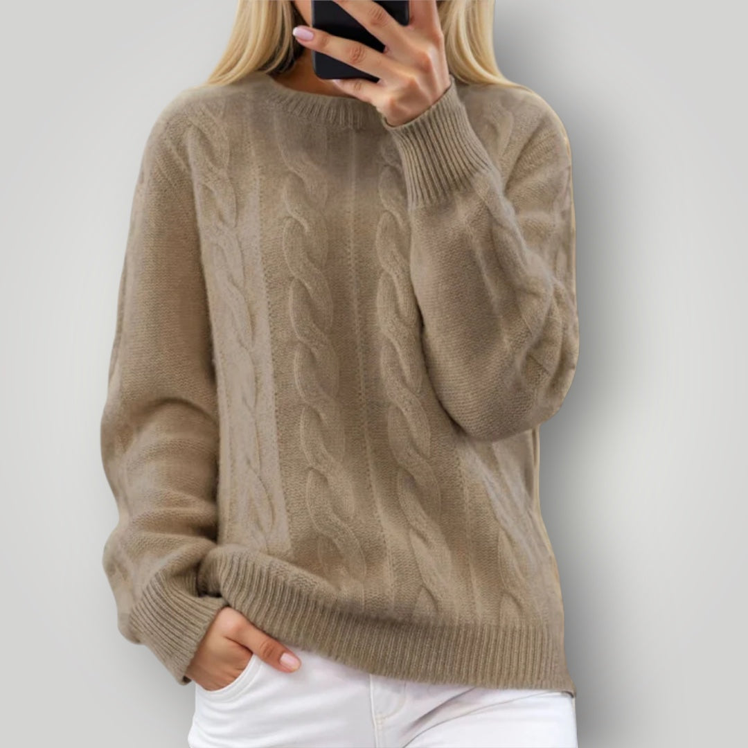 Damen Langarm Strickpullover Warmer Winter