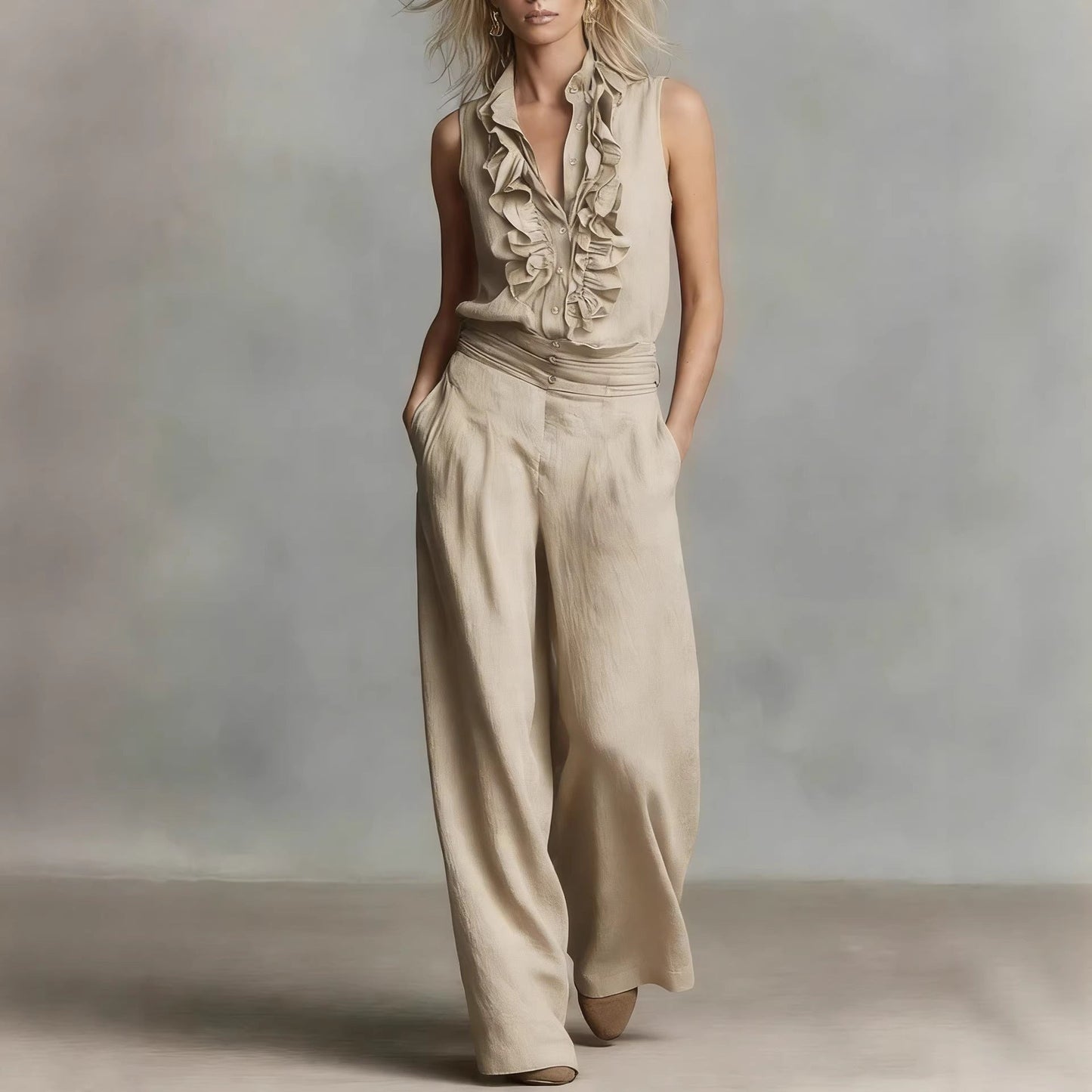 Damen Bluse mit Rüschendetails Klassischer Kragen Elegantes Design