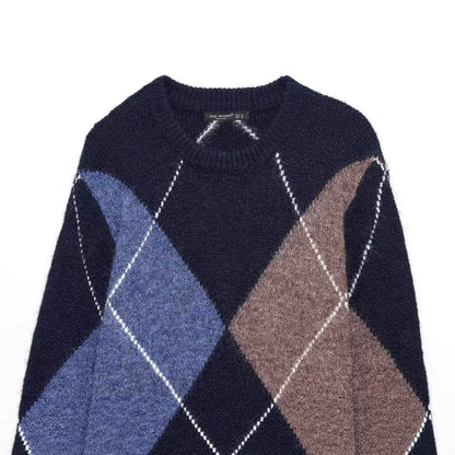 Damen Grobstrickpullover Rautenmuster Norvielle