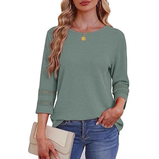 Damen Longsleeve-Oberteil Spitzen-Details Norvielle
