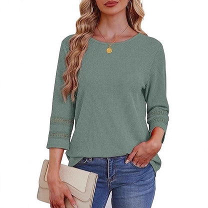 Damen Longsleeve-Oberteil Spitzen-Details Norvielle