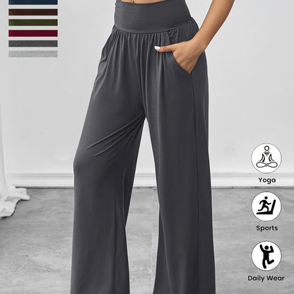 Damen Freizeithose Elastischer Bund Mit Seitentaschen Beige