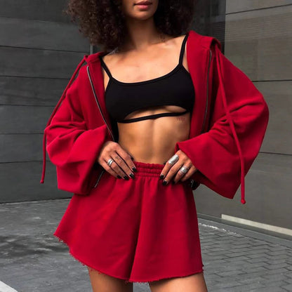 Damen Set Cropped Oberteil Shorts Norvielle