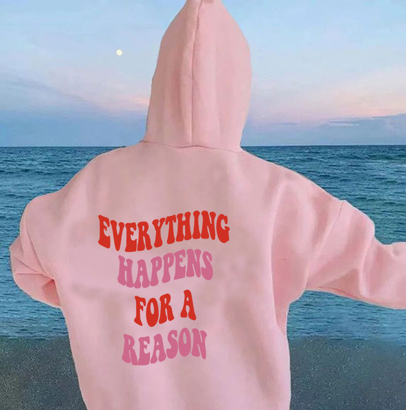 Damen Kapuzenpullover mit Motivschriftzug Baumwolle Bequem