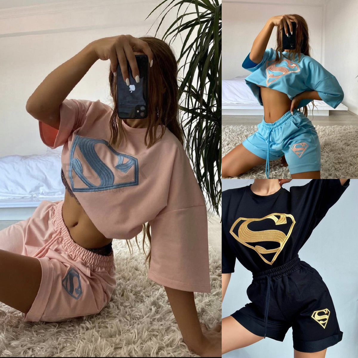 Damen Sport-Set Kurzarm-Shirt und Shorts Norvielle