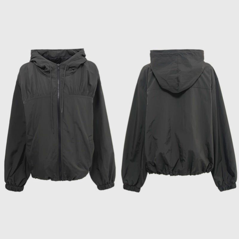 Damen Athletische Übergangsjacke Verstellbarer Kordelzug Norvielle