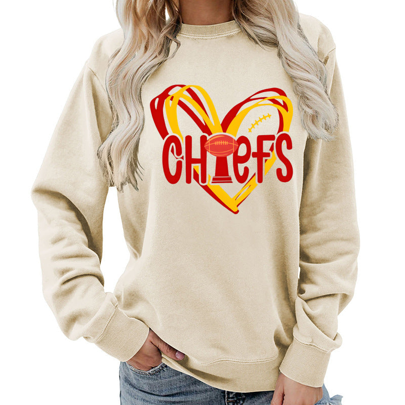Damen Sweatshirt Herzmotiv Sportgrafiken Norvielle