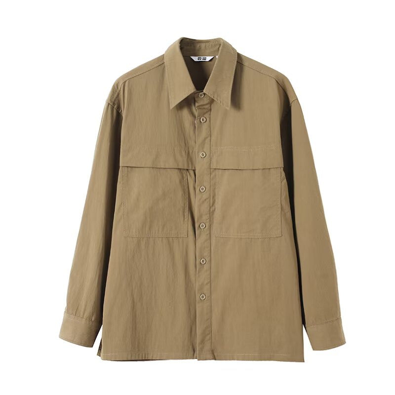 Damen Overshirt Lässig Brusttaschen Norvielle