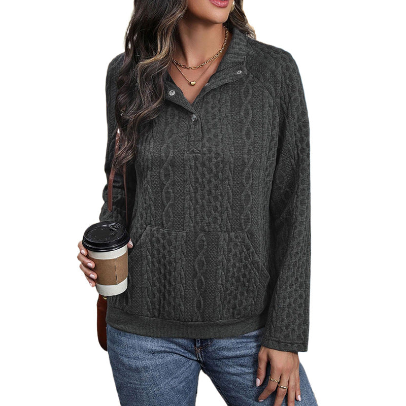 Damen Pullover Hochkragen Strukturiert Norvielle