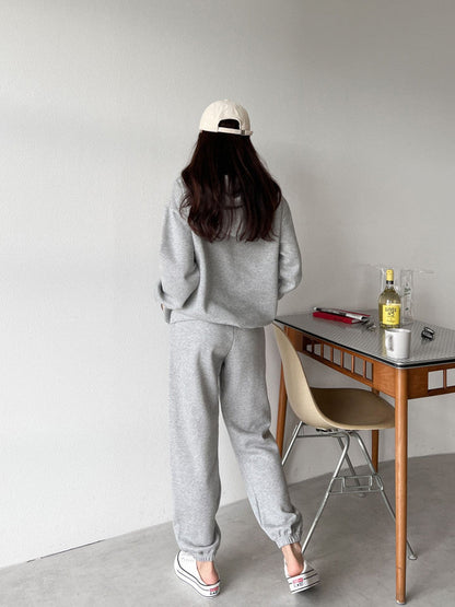 Damen Hoodie Jogginghose Set Weicher Baumwollmix Kängurutasche