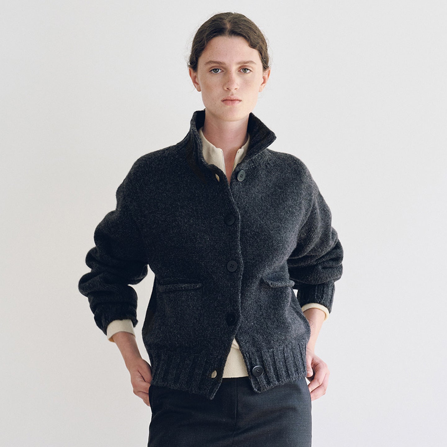 Damen Strickcardigan mit Kragen Norvielle