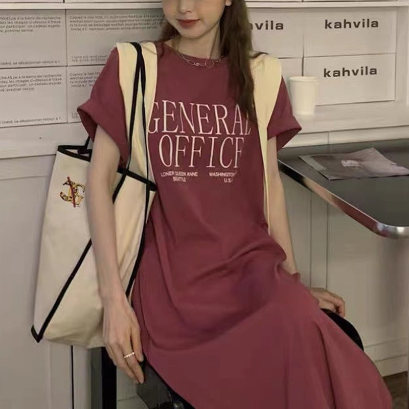 Damen T-Shirt-Kleid mit Schriftzug Norvielle - Norvielle