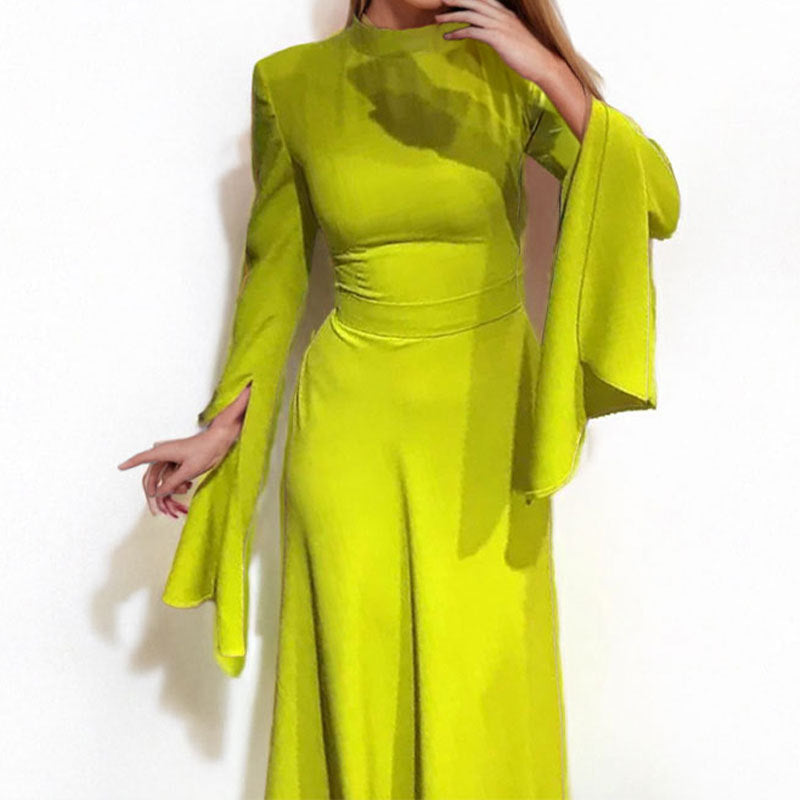 Damen Maxikleid Schulterfrei Glockenärmel Elegantes Design Norvielle - Norvielle
