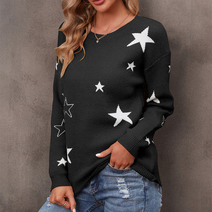 Damen Strickpullover Sternenmuster Lässig Norvielle - Norvielle
