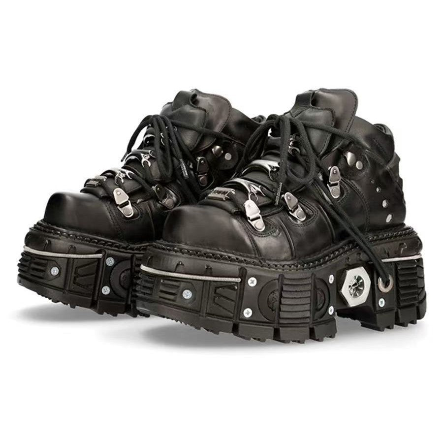 Damen High- Stiefel Robust Gummisohle Schwarz - Norvielle