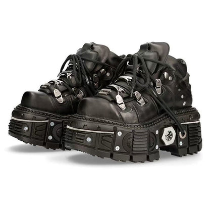 Damen High- Stiefel Robust Gummisohle Schwarz - Norvielle