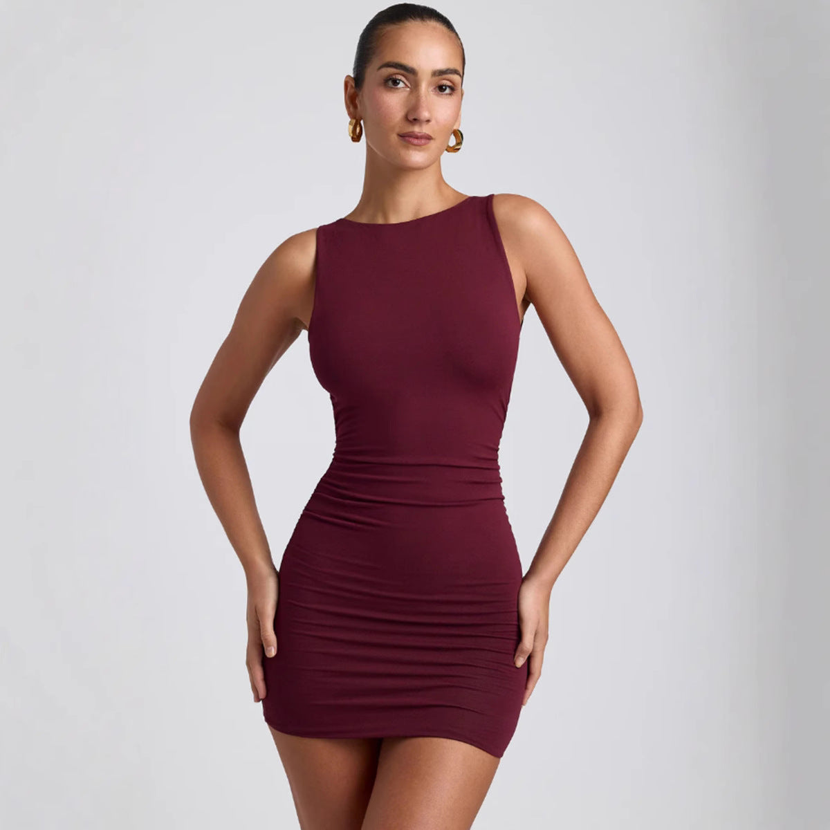Damen Figurformendes Minikleid Komfortstretch