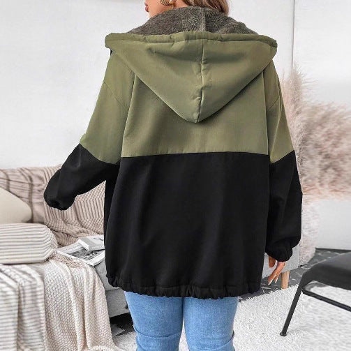 Damen Übergangsjacke Doppellagig Fleece Verstellbarer Saum Norvielle