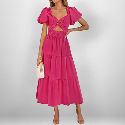 Damen Midi-Kleid Elastisch Floralmuster Norvielle