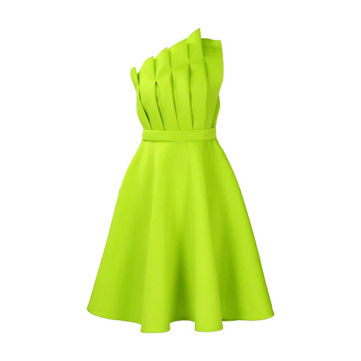 Damen One-Shoulder-Kleid Ausgestellter Schnitt