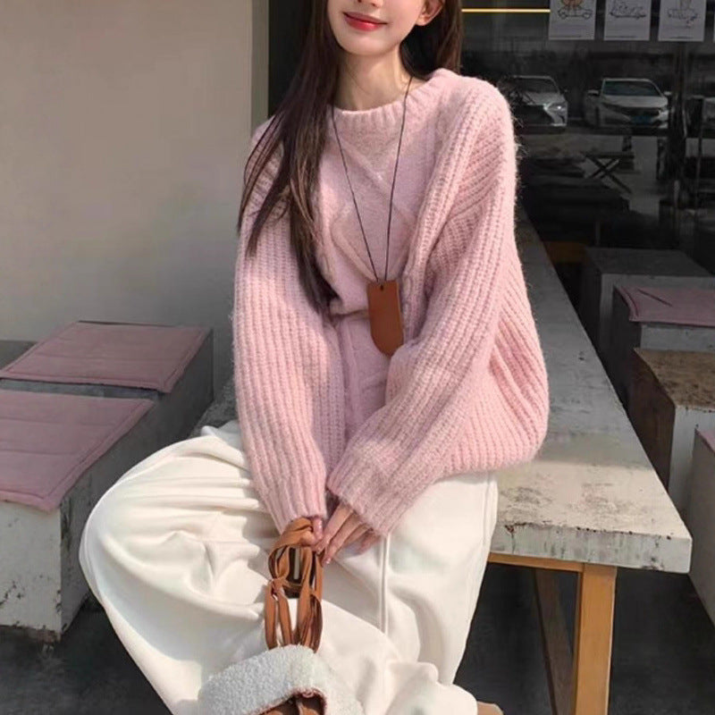 Damen Oversized Pullover Feinstrick Beige Norvielle