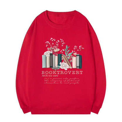 Damen Sweatshirt Bücherdesign Weiß