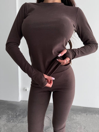 Damen Sportliches Longsleeve-Set Atmungsaktives Norvielle