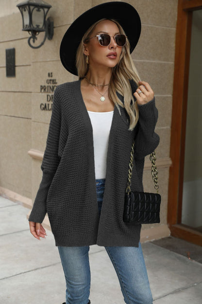 Damen Strickcardigan Offene Front Grobstrick