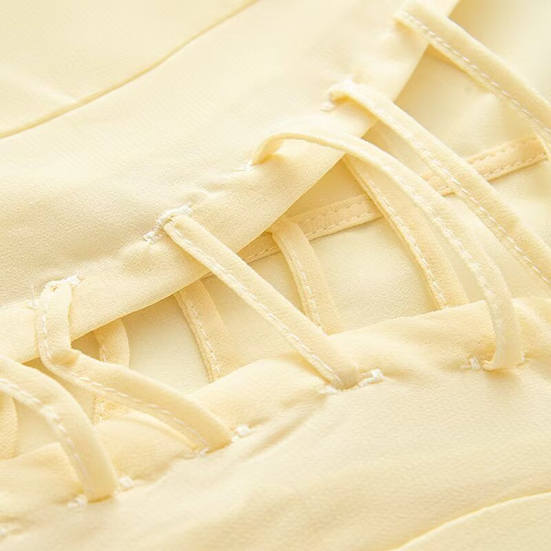 Damen Bluse mit Schnürdetail Weite Ärmel Norvielle