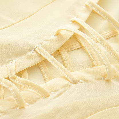 Damen Bluse mit Schnürdetail Weite Ärmel Norvielle