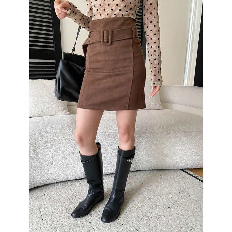 Damen Minirock Wildleder Weich