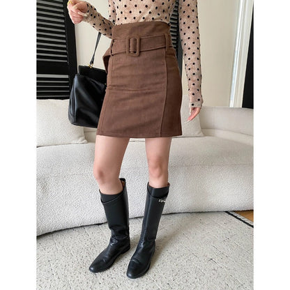 Damen Minirock Wildleder Weich