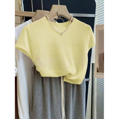 Damen Strickshirt Kurzarm Norvielle
