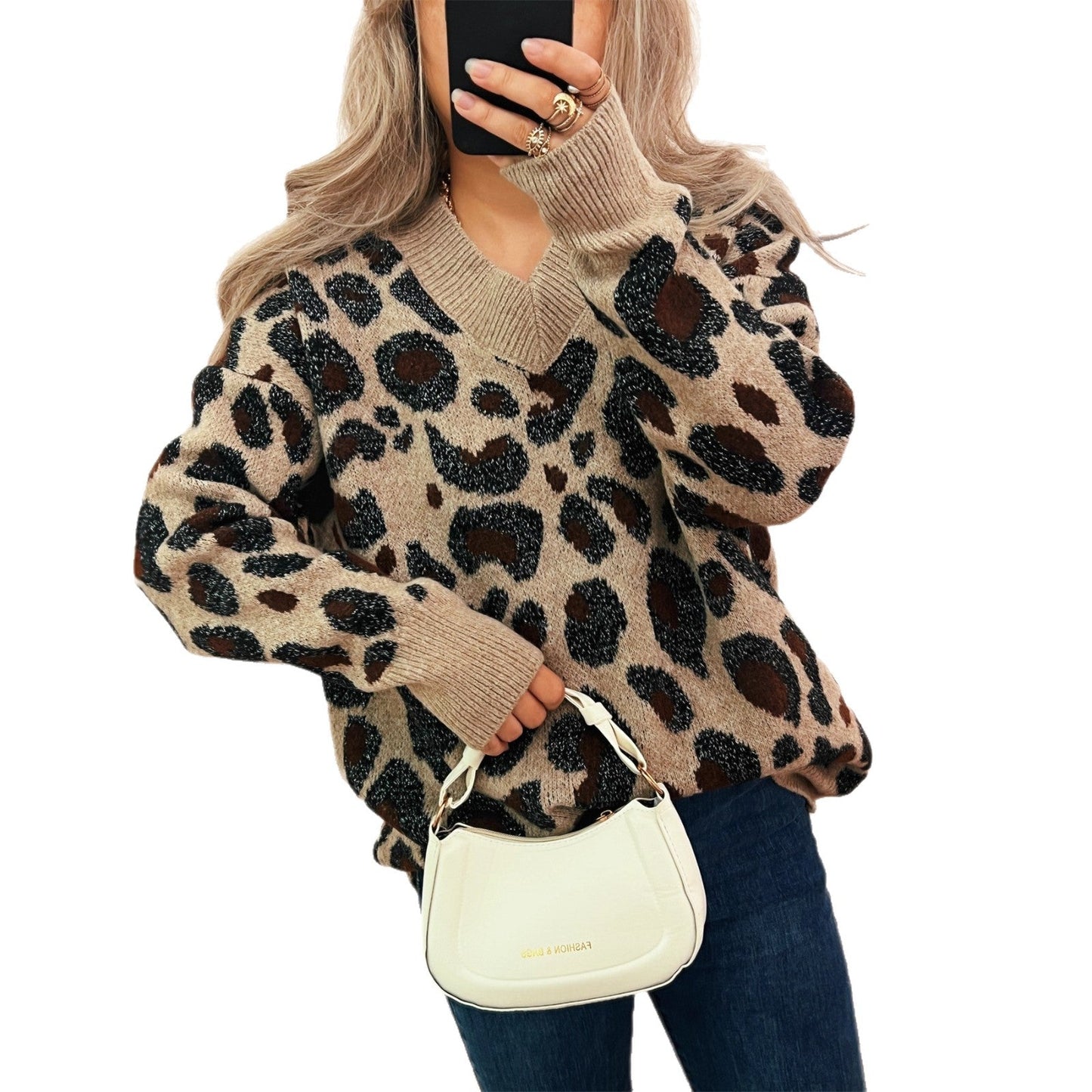 Damen Strickpullover Animalmuster Norvielle