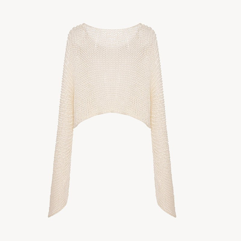 Damen Cropped Strickpullover Weite Passform Norvielle